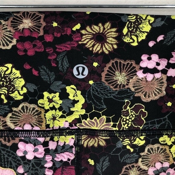 Lululemon Wunder Under Crop Fluorolace Multi Color Floral High Rise 6 - Picture 5 of 8